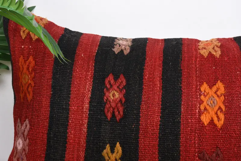 Home Decor Pillow, Cushion Case, Accent Throw Pillow Cover, Anatolian Pillow, Vintage Kilim Throw Pillow, 16x24 Red Pillow Case, Vintage Pillow - 2
