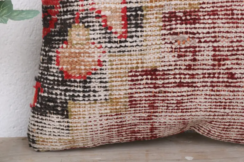 Throw Kilim Pillow, Vintage Kilim Throw Pillow, Pillow Cover, 12x12 Red Pillow, Accent Throw Cushion Case, Boho Chic Cushion Case, Pillow for Couch - 3