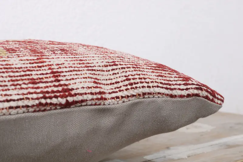 Throw Kilim Pillow, Vintage Kilim Throw Pillow, Pillow Cover, 12x12 Red Pillow, Accent Throw Cushion Case, Boho Chic Cushion Case, Pillow for Couch - 6