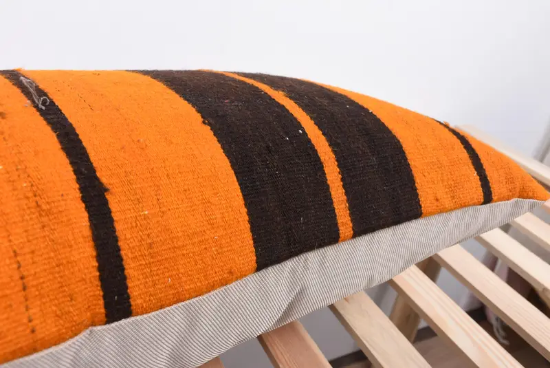 Cushion Cover, 16x48 Orange Pillow Case, Outdoor Throw Cushion Case, Sofa Bolster Cushion Cover, Kilim Pillow, Kilim Pillow Cover, Gift Pillow - 7