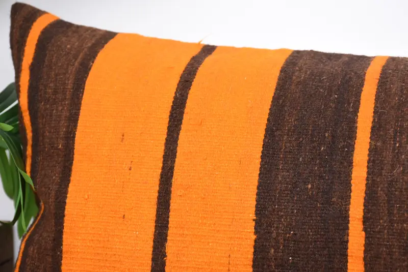 Cushion Cover, 16x48 Orange Pillow Case, Outdoor Throw Cushion Case, Sofa Bolster Cushion Cover, Kilim Pillow, Kilim Pillow Cover, Gift Pillow - 2