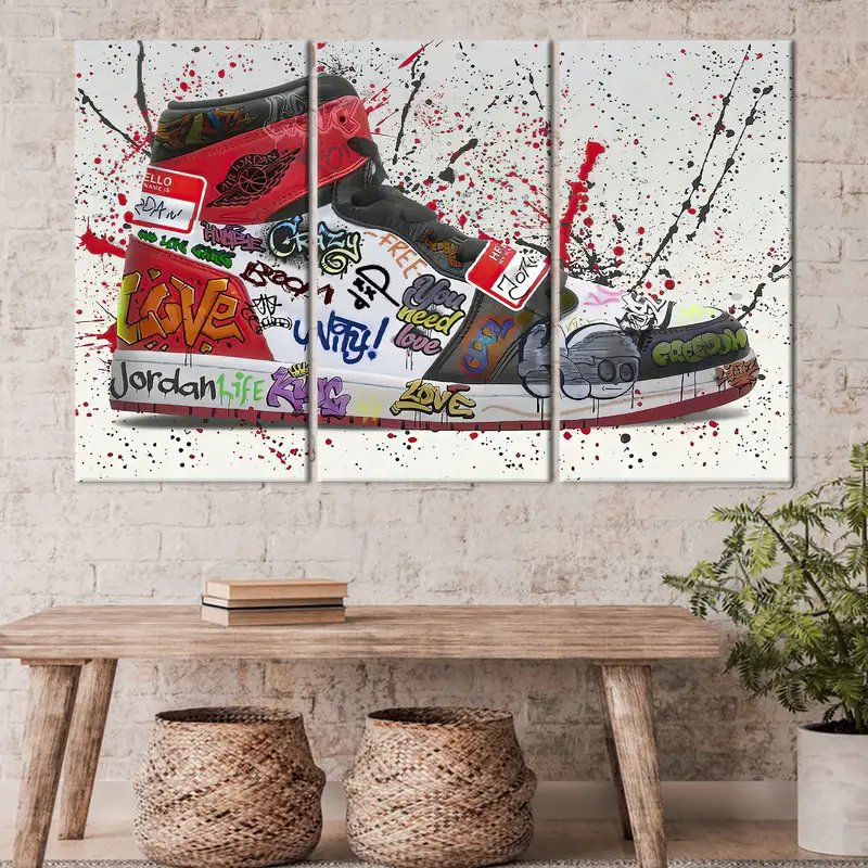 Shoe Hype Sneaker Art, Graffiti Shoes Wall Art, Sneaker Poster, Shoes Graffiti Wall Art, Trendy Wall Art, Canvas Wall Decor, Canvas Wall Art - 2