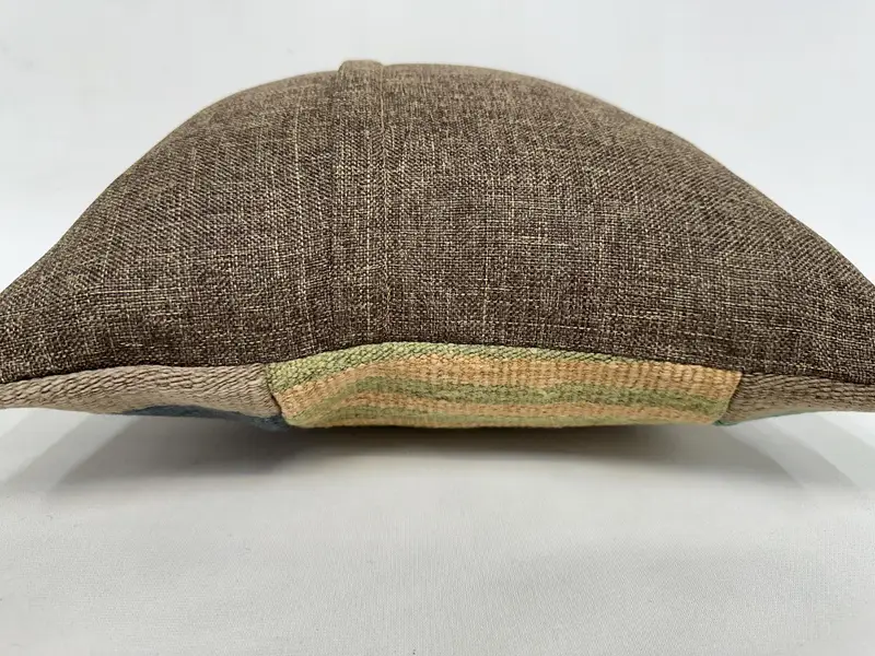 Ethnical Kilim Rug Pillow, Cushion Case, Gift Pillow, Turkish Kilim Pillow, 16x16 Beige Pillow Sham, Kilim Rug Cushion Cover - 7