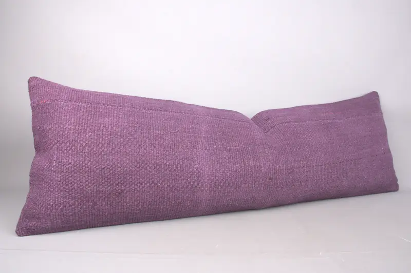 Seat Pillow Cover, Interior Designer Pillow, Antique Pillows, Cushion, Muted Cushion, Hippie Throw Pillow, Boho Pillow, 16x48 Purple Pillow Sham - 2