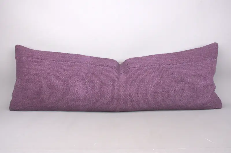 Seat Pillow Cover, Interior Designer Pillow, Antique Pillows, Cushion, Muted Cushion, Hippie Throw Pillow, Boho Pillow, 16x48 Purple Pillow Sham - 1