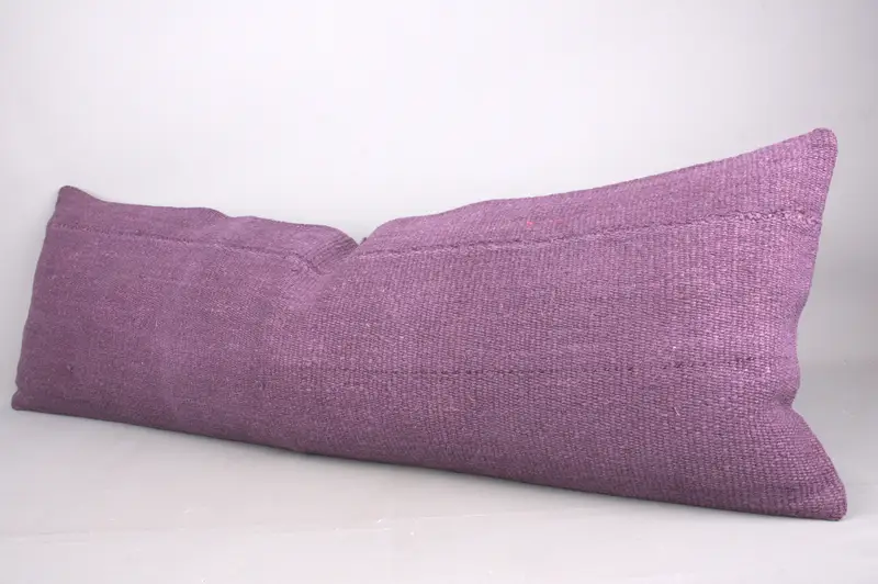 Seat Pillow Cover, Interior Designer Pillow, Antique Pillows, Cushion, Muted Cushion, Hippie Throw Pillow, Boho Pillow, 16x48 Purple Pillow Sham - 3
