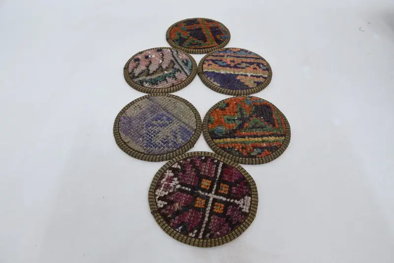 Red and Bronze Coasters, Durable and Stylish Drink Mats