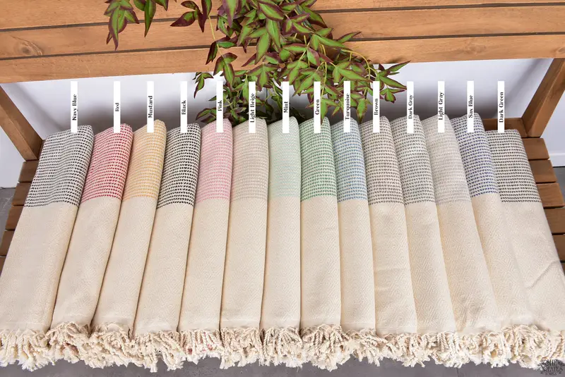 House Warming Gift, 70x40 Cotton Diamond Towel, Friends Beach Towel, Organic Turkish towel, Beach Towel Gift, Personalized Turkish Towel - 2