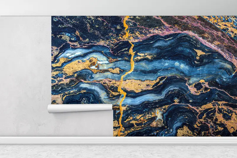 カラフルな大理石のアートワーク、紙の壁アート、明るい壁紙、モダンな大理石の壁画、3Dウォールペーパー、アルコールインクの壁印刷、 - 1