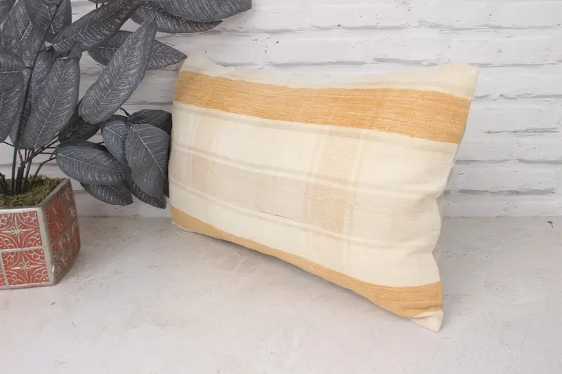 Cubierta de cojín, almohada de kilim turco, almohada blanca de 12x20, almohada de alfombra de kilim étnico, cojín de lanzamiento de diseñador, caja de almohada de patio, almohada de kilim - 4