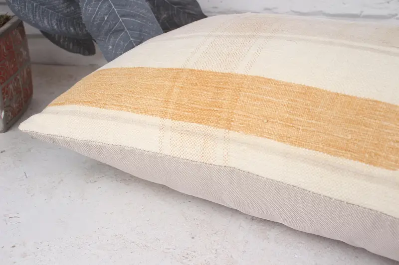 Cubierta de cojín, almohada de kilim turco, almohada blanca de 12x20, almohada de alfombra de kilim étnico, cojín de lanzamiento de diseñador, caja de almohada de patio, almohada de kilim - 6