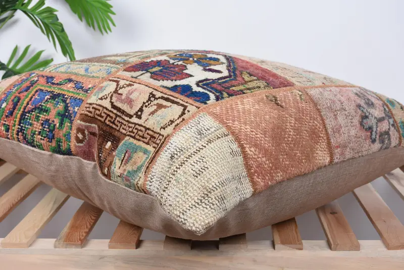 Aesthetic Cushion Case, Kilim Pillow, Pillow Cover, 28x28 Blue Cushion Case, Interior Designer Pillow, Meditation Pillow Cover, Vintage Pillow - 6