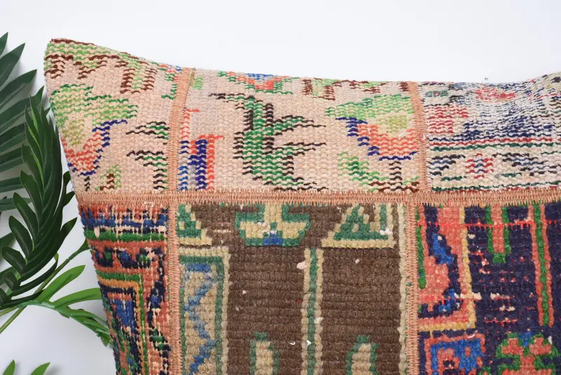 Aesthetic Cushion Case, Kilim Pillow, Pillow Cover, 28x28 Blue Cushion Case, Interior Designer Pillow, Meditation Pillow Cover, Vintage Pillow - 2