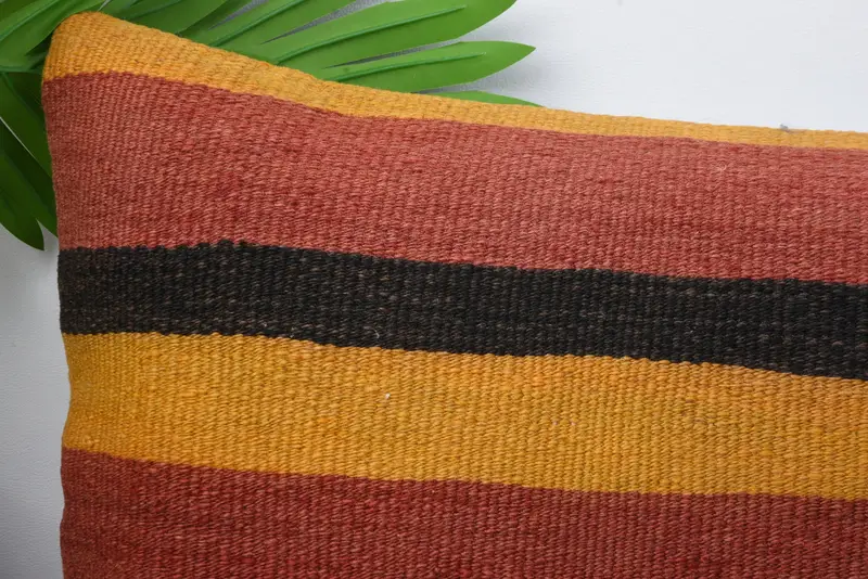 Shabby Chic Cushion Case, Cushion Case, 12x20 Yellow Pillow Case, Gift Pillow, Kilim Pillow, Turkish Kilim Pillow, Authentic Cushion Cover - 2