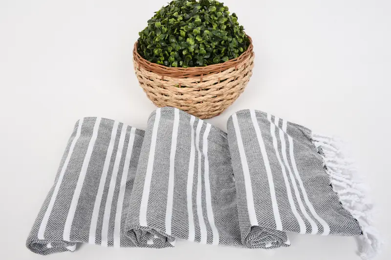 Toalla de huéspedes, toalla de cocina, regalo para mamá, toalla de cocina de monograma, toalla a rayas de algodón de 38x18, poca de té orgánica, toalla de gimnasia, paño de cocina personalizado - 8