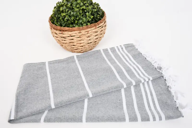 Toalla de huéspedes, toalla de cocina, regalo para mamá, toalla de cocina de monograma, toalla a rayas de algodón de 38x18, poca de té orgánica, toalla de gimnasia, paño de cocina personalizado - 4