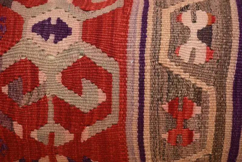 Vintage Kilim Pillow, Ethnic Throw Cushion Case, 12x48 Red Pillow, Pillow Sham, Antique Pillows, Floor Pillow Cover, Vintage Kilim Throw Pillow - 3