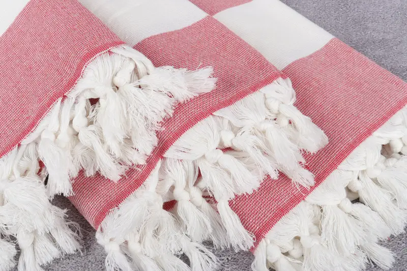 Turkish towel, Thin and lightweight Turkish peshtemal, Family Gift, Personalized Towel, 70x36 Cotton Striped Terry Towel, Beach Towel Bulk - 5