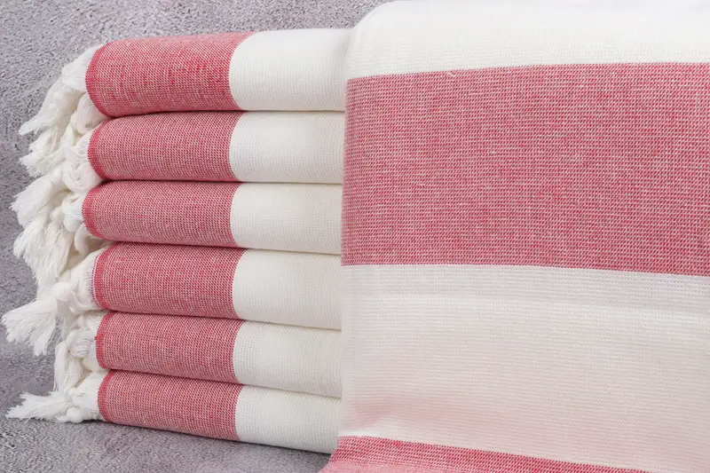 Turkish towel, Thin and lightweight Turkish peshtemal, Family Gift, Personalized Towel, 70x36 Cotton Striped Terry Towel, Beach Towel Bulk - 1