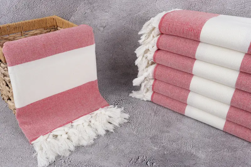 Turkish towel, Thin and lightweight Turkish peshtemal, Family Gift, Personalized Towel, 70x36 Cotton Striped Terry Towel, Beach Towel Bulk - 3