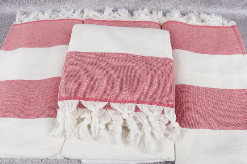 Turkish towel, Thin and lightweight Turkish peshtemal, Family Gift, Personalized Towel, 70x36 Cotton Striped Terry Towel, Beach Towel Bulk - 4