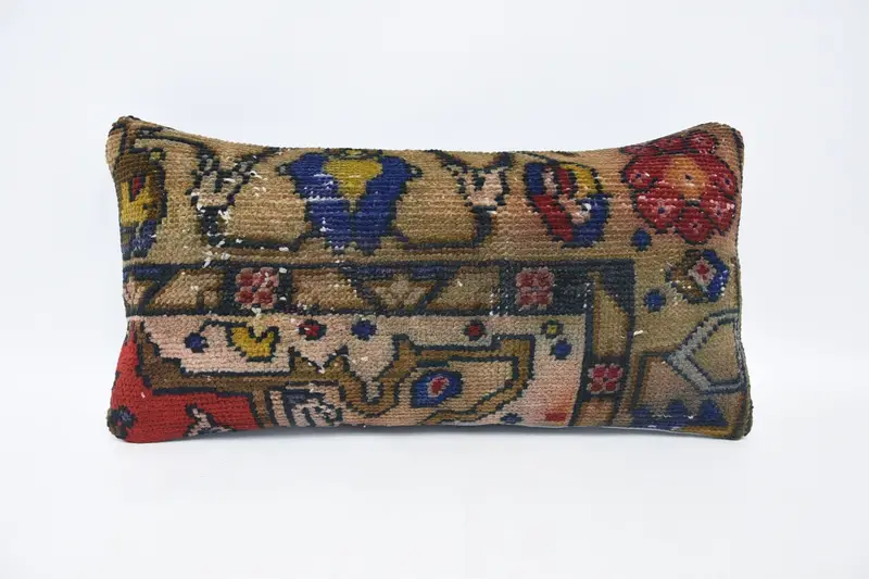 Ikat Pillow Sham, 12x24 Brown Pillow Cover, Turkish Kilim Pillow, Ethnic Throw Pillow, Home Decor Pillow, Pillow, Vintage Kilim Pillow - 1