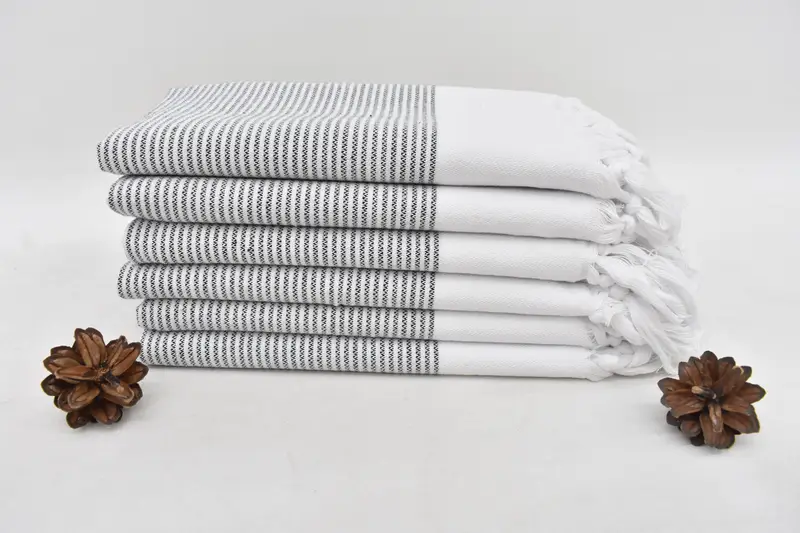 Monogrammed Hand Towel, Bulk Order Towel, Personalized Dish Towel, 40x18 Cotton Striped Towel, Summer Gift, Family Gift, Monogram Hand Towel - 4