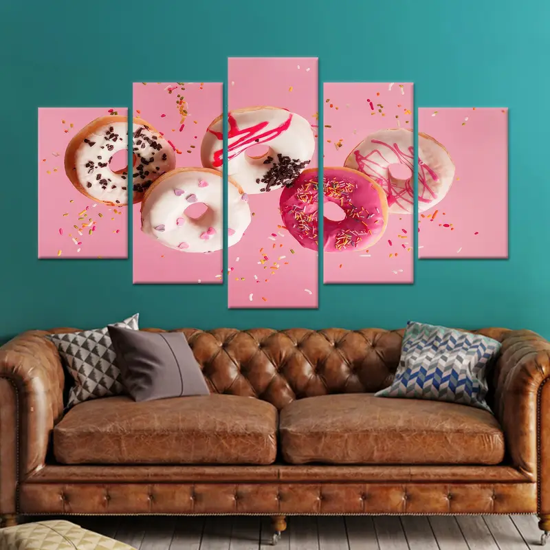 Zarif Pembe Donutlar Mutfak Kanvası - Sanatsal Ev Dekorasyonu