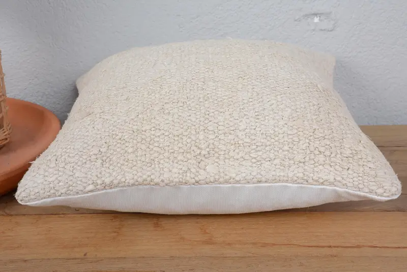 Cushion Case, 14x14 White Cushion Cover, Antique Pillows, Handmade Throw Pillow Cover, Vintage Kilim Throw Pillow, Pillow for Sofa, Couch Cushion - 5