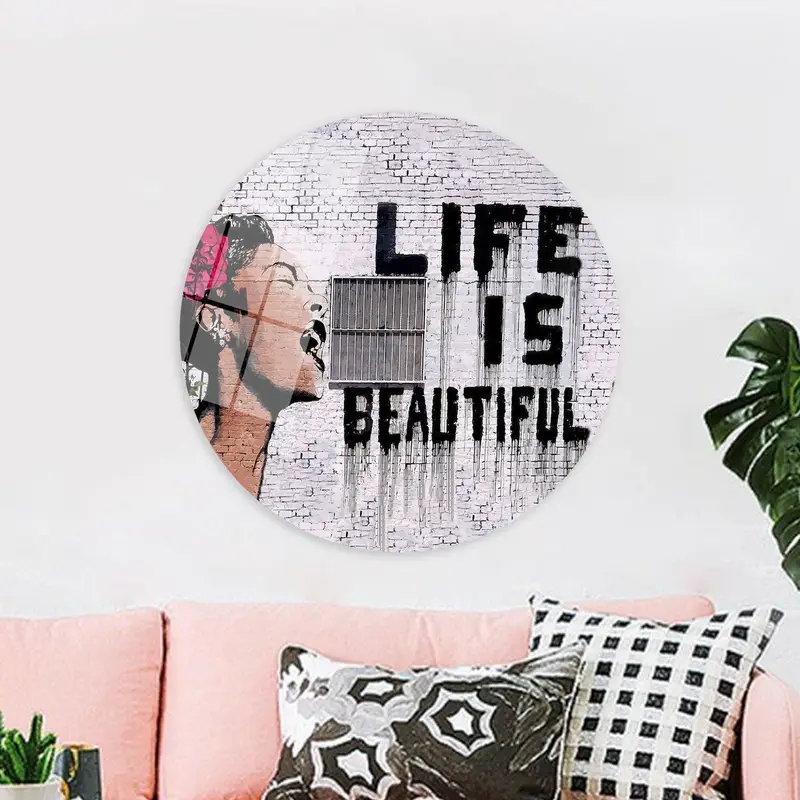 Abstract Woman Graffiti Canvas: Banksy-Inspired Printed Art