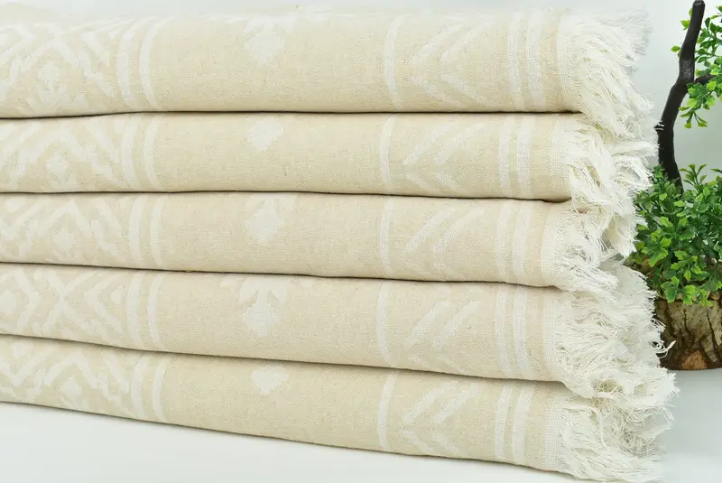 Organic cotton Turkish peshtemal towel, Wedding Favors, Bachelor Party Gifts, Bridal Shower Favors, 74x40 Cotton Geometric Towel, Lightweight towel - 4