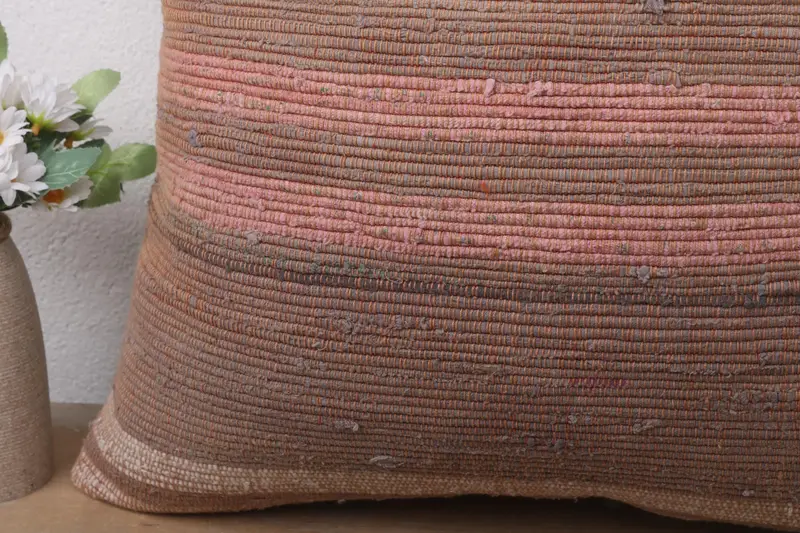 Pattern Throw Pillow, 20x20 Brown Cushion, Office Chair Pillow Case, Antique Pillows, Handmade Kilim Cushion, Kilim Cushion Sham, Pillow Sham - 3