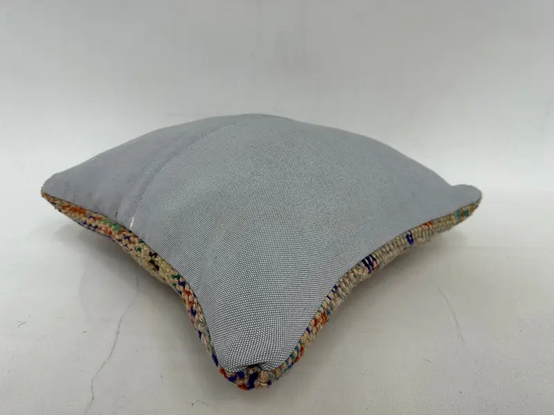 Blue & Orange Embroidered Southwestern Throw Pillow, Size 14x14 Inches - 7
