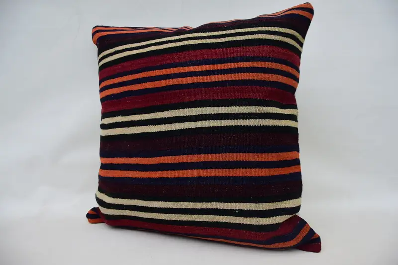 Tribal Cushion Case, Bright Pillow Cover, 28x28 Red Cushion Cover, Kilim Cushion Sham, Pillow Sham, Kilim Pillow, Pillow for Sofa - 3