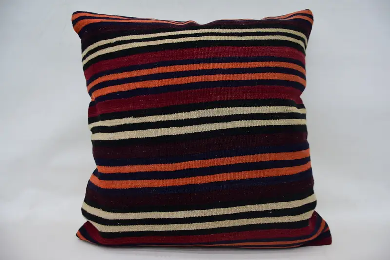 Tribal Cushion Case, Bright Pillow Cover, 28x28 Red Cushion Cover, Kilim Cushion Sham, Pillow Sham, Kilim Pillow, Pillow for Sofa - 1