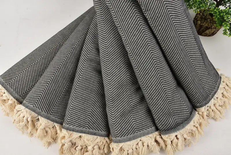Home Decor Gifts, Bachelorette Party Favors, Boho Throw Blankets, Organic Throw, 84x68 Cotton Zig zag Towel, Bachelorette Gifts, Beach Wedding Favor - 4