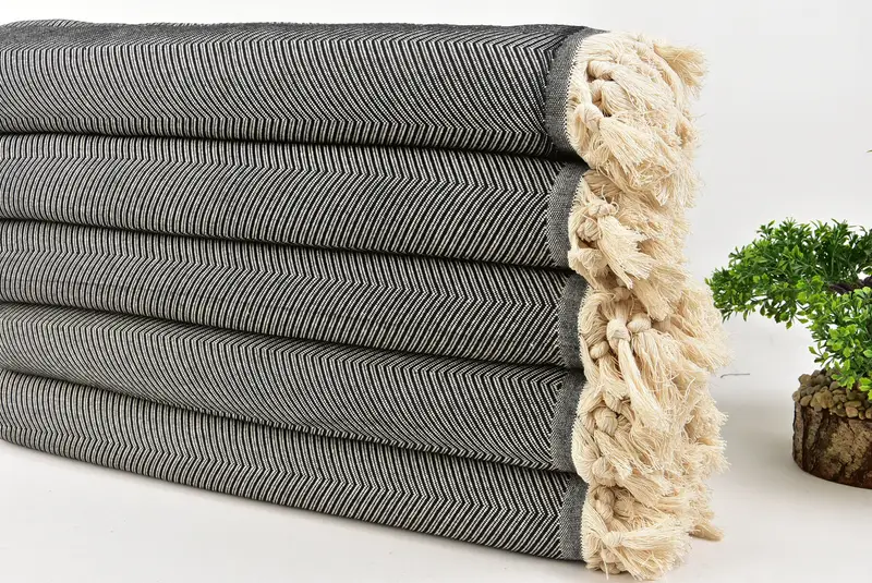 Home Decor Gifts, Bachelorette Party Favors, Boho Throw Blankets, Organic Throw, 84x68 Cotton Zig zag Towel, Bachelorette Gifts, Beach Wedding Favor - 3