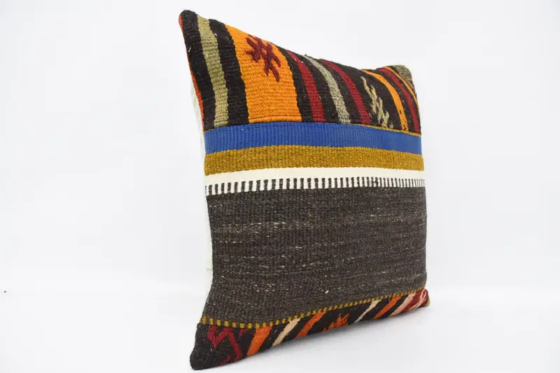 Gift Pillow, Oriental Cushion Cover, Pillow for Couch, Pillow Sham, Floor Pillow Case, 20x20 Brown Pillow Cover, Tribal Pillow Cover, Kilim Pillow - 3