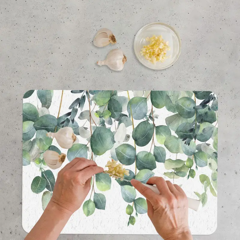 ユーカリデザインのミニマリストグリーンガラスまな板