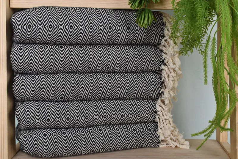 70x40 Cotton Zigzag Diamond Towel, Custom Turkish Towel, Custom Gift, Gym Towel, Customized Towels, Custom Wedding Gifts, Monogrammed Beach Towel - 1