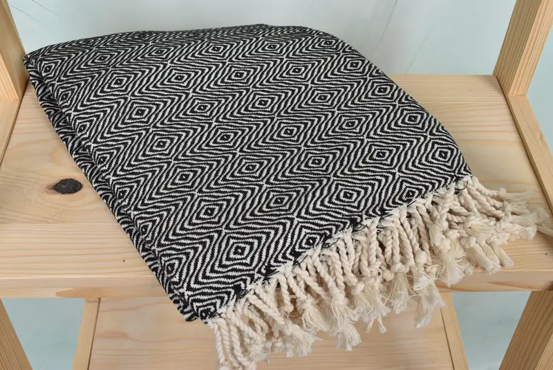 70x40 Cotton Zigzag Diamond Towel, Custom Turkish Towel, Custom Gift, Gym Towel, Customized Towels, Custom Wedding Gifts, Monogrammed Beach Towel - 5