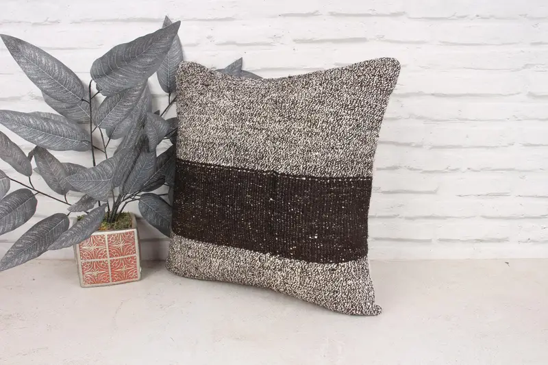 Pillow for Couch, Meditation Cushion Cover, Turkish Kilim Pillow, Antique Pillows, Lounge Throw Pillow Sham, Cushion Case, 18x18 White Pillow - 4