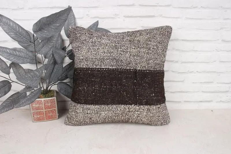 Pillow for Couch, Meditation Cushion Cover, Turkish Kilim Pillow, Antique Pillows, Lounge Throw Pillow Sham, Cushion Case, 18x18 White Pillow - 1