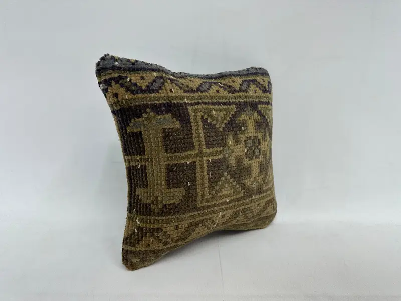 Interior Designer Pillow, Cushion, 12x12 Green Pillow Cover, Natural Pillow Case, Sofa Cushion Case, Kilim Cushion Sham, Pillow for Sofa - 3