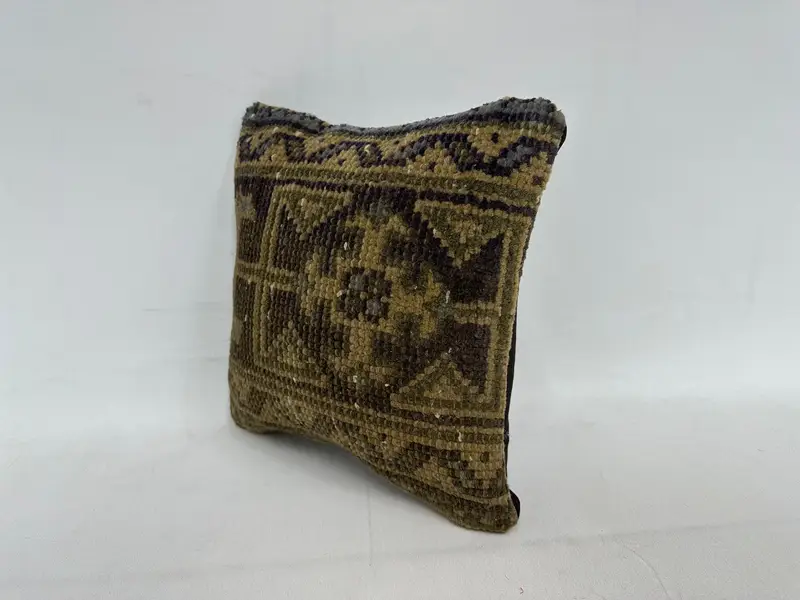 Interior Designer Pillow, Cushion, 12x12 Green Pillow Cover, Natural Pillow Case, Sofa Cushion Case, Kilim Cushion Sham, Pillow for Sofa - 4