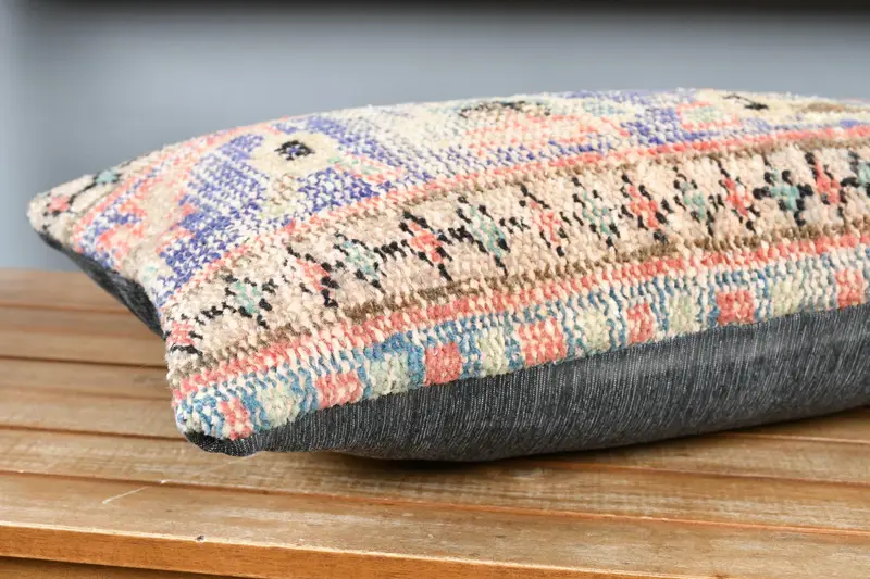 Antique Pillows, Outdoor Bolster Pillow Cover, Pillow Sham, 12x24 Blue Cushion Cover, Vintage Pillow, Luxury Cushion, Boho Pillow Sham Cover - 4