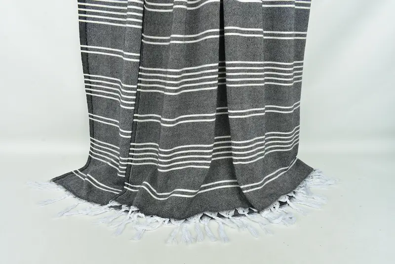 Gift For Best Friend, Woven Throw Blanket, Monogram Blanket, Beach Bachelorette Party Decorations, 96x70 Cotton Striped Towel, Decorative Blanket - 8