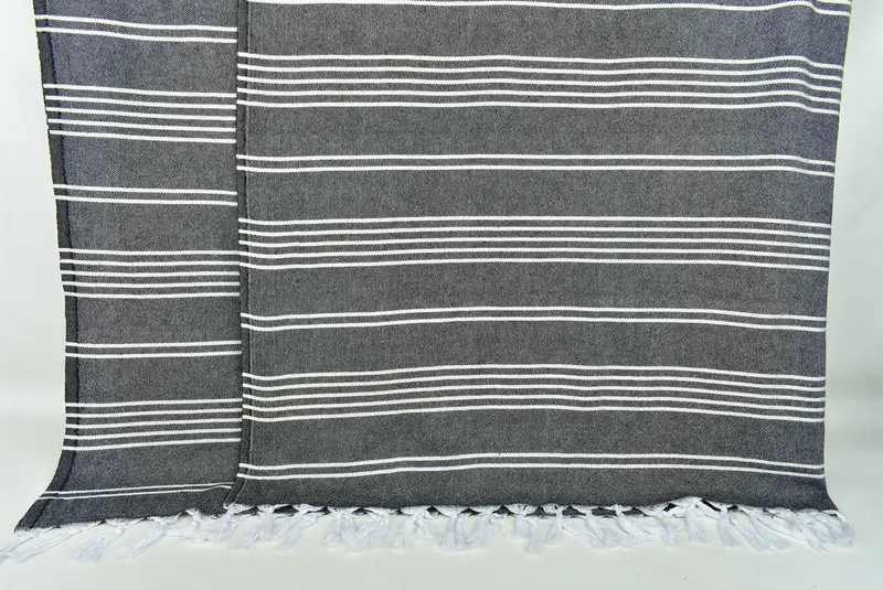 Gift For Best Friend, Woven Throw Blanket, Monogram Blanket, Beach Bachelorette Party Decorations, 96x70 Cotton Striped Towel, Decorative Blanket - 7