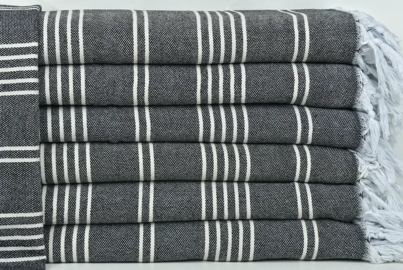 Gift For Best Friend, Woven Throw Blanket, Monogram Blanket, Beach Bachelorette Party Decorations, 96x70 Cotton Striped Towel, Decorative Blanket - 1