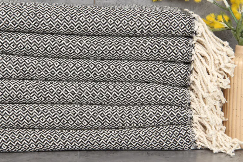 Turkish Beach Towel Personalized Black Diamond, 40x71 Inches